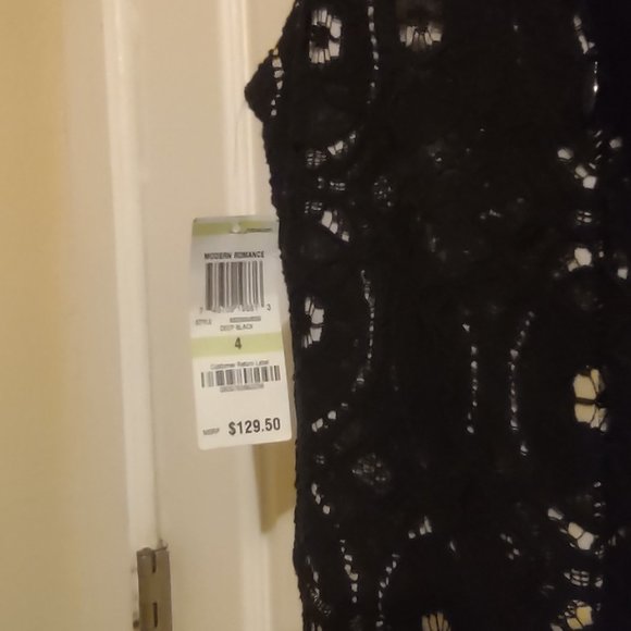 Inc. International Concepts Black Nude Lace Fit Flared Dress - Picture 6 of 12